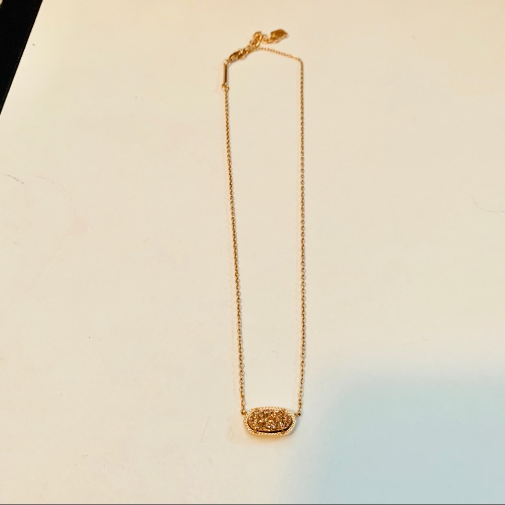 Kendra Scott rose gold Drusy Elyse necklace